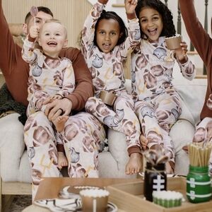 Burt's bees 100% organic cotton football pajamas kids size 12 boy girl unisex.